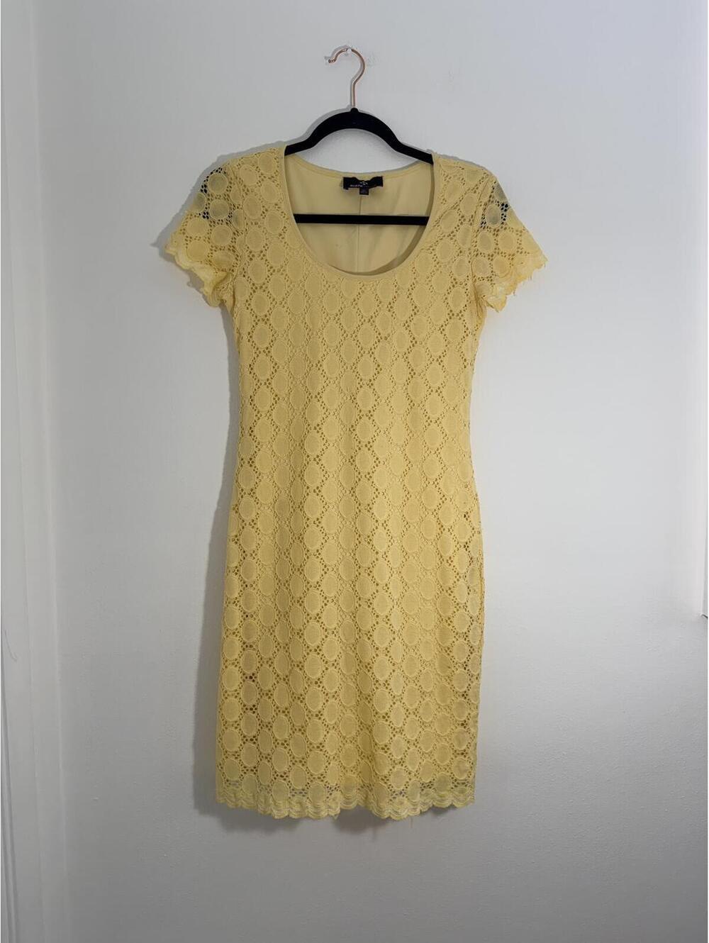 Ronni Nicole Yellow Lace Sheath Dress Size 10 Easter Spring Wedding Guest